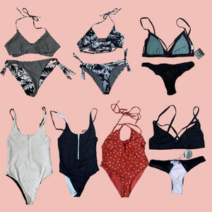 Lot of 5 Brand New Swimsuits – One-Pieces & Bikinis (Size S)